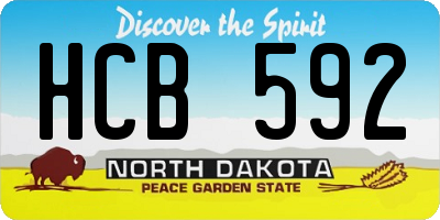 ND license plate HCB592