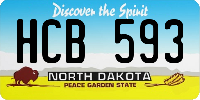 ND license plate HCB593