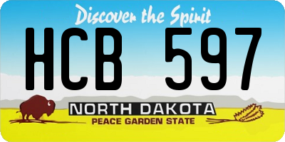 ND license plate HCB597