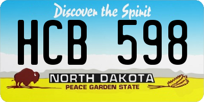 ND license plate HCB598