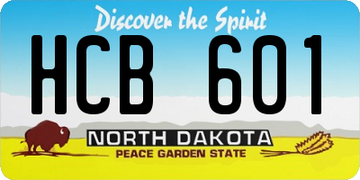 ND license plate HCB601