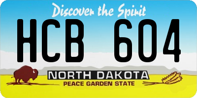 ND license plate HCB604