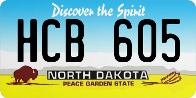 ND license plate HCB605