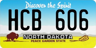 ND license plate HCB606