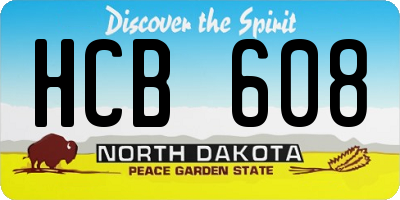 ND license plate HCB608