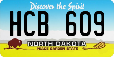 ND license plate HCB609