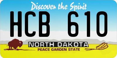 ND license plate HCB610