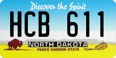 ND license plate HCB611