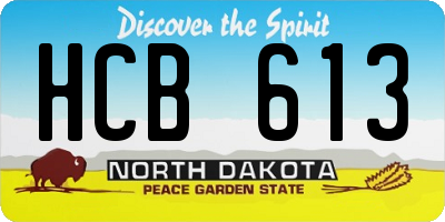 ND license plate HCB613