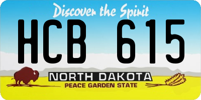ND license plate HCB615