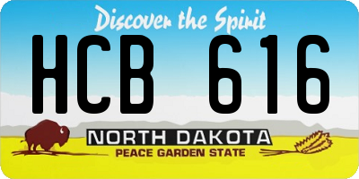 ND license plate HCB616