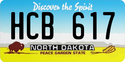 ND license plate HCB617