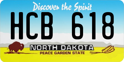 ND license plate HCB618