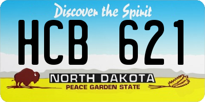 ND license plate HCB621