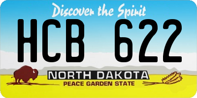 ND license plate HCB622