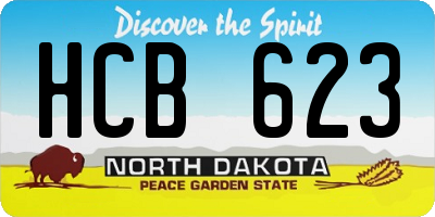 ND license plate HCB623