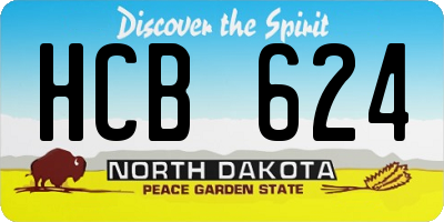 ND license plate HCB624