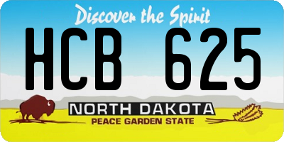 ND license plate HCB625