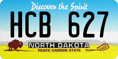 ND license plate HCB627