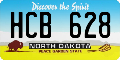 ND license plate HCB628