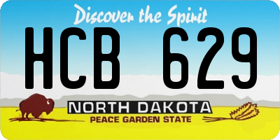 ND license plate HCB629