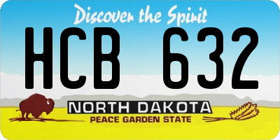 ND license plate HCB632