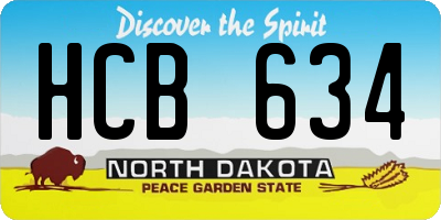 ND license plate HCB634