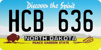 ND license plate HCB636