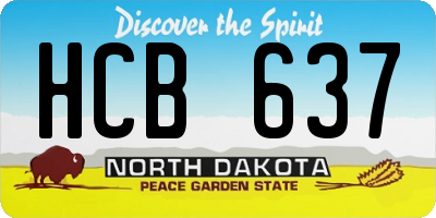 ND license plate HCB637