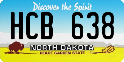 ND license plate HCB638