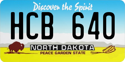 ND license plate HCB640