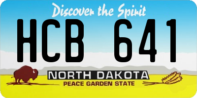 ND license plate HCB641