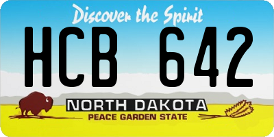 ND license plate HCB642