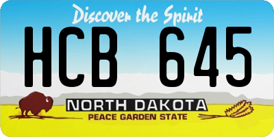 ND license plate HCB645