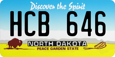 ND license plate HCB646