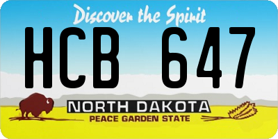 ND license plate HCB647