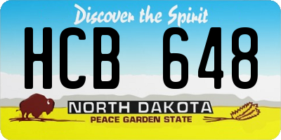 ND license plate HCB648