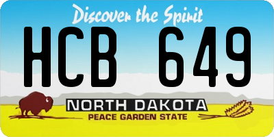 ND license plate HCB649