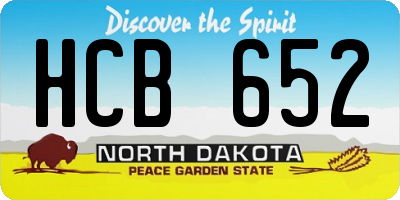 ND license plate HCB652