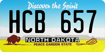 ND license plate HCB657