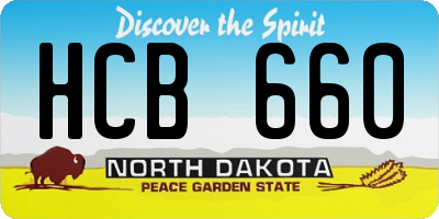 ND license plate HCB660