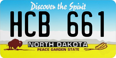 ND license plate HCB661