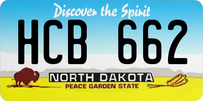 ND license plate HCB662