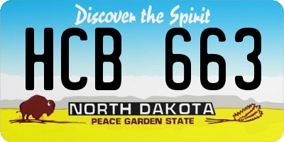 ND license plate HCB663