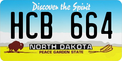 ND license plate HCB664