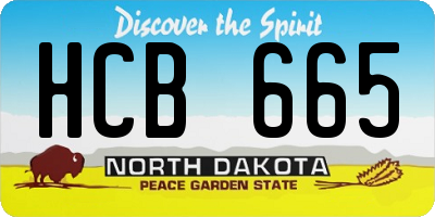 ND license plate HCB665