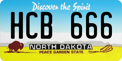 ND license plate HCB666