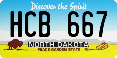 ND license plate HCB667