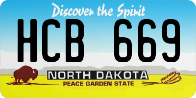 ND license plate HCB669