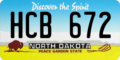 ND license plate HCB672